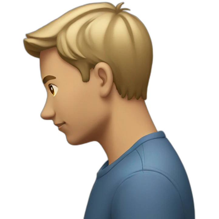 Guy looking down at phone side profile  emoji