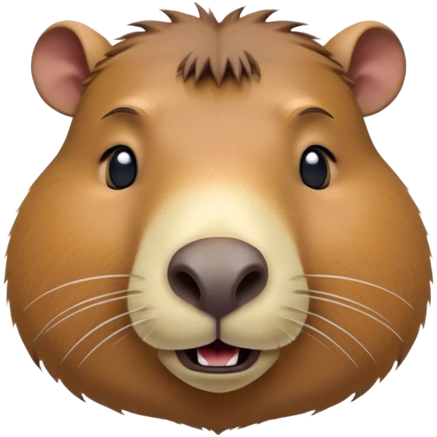 Cinematic Comical Capybara Portrait Emoji, Head tilted dramatically with an exaggeratedly amused expression, featuring a robust, rounded build and a distinct capybara face with a broad snout and quirky, small ears, rendered with lifelike soft fur and wide, comically expressive eyes brimming with playful disbelief; high shine, dramatic yet playful, styled with an air of cheeky mischief, soft glowing outline, capturing the essence of a spirited and over‐the‐top capybara that looks ready to side‐eye its way into viral fame! emoji