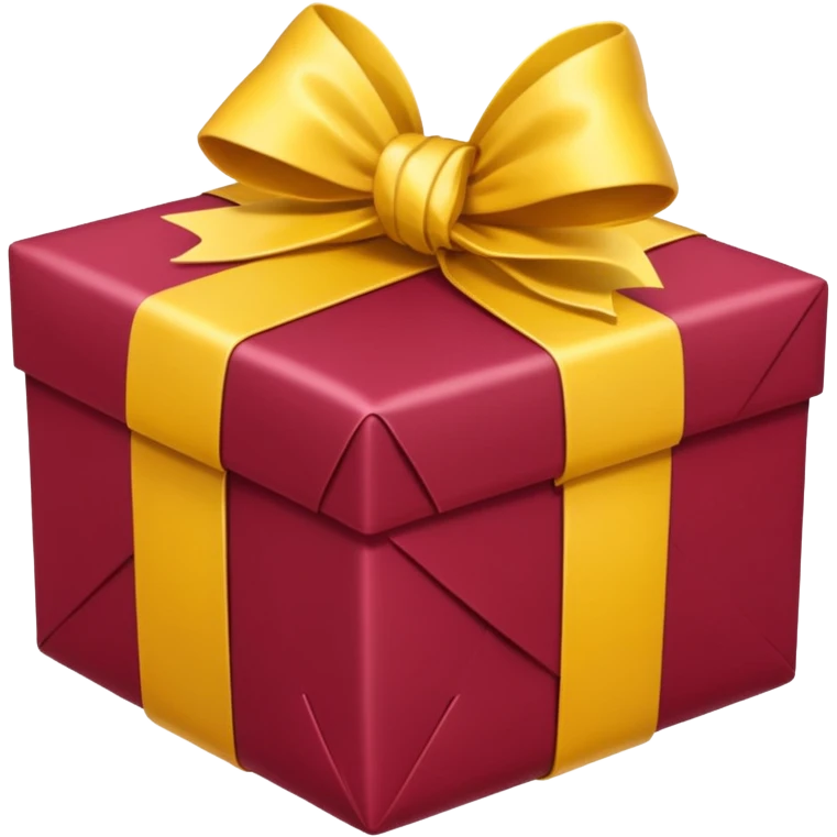 christmas gift with cranberry color and yellow bow emoji