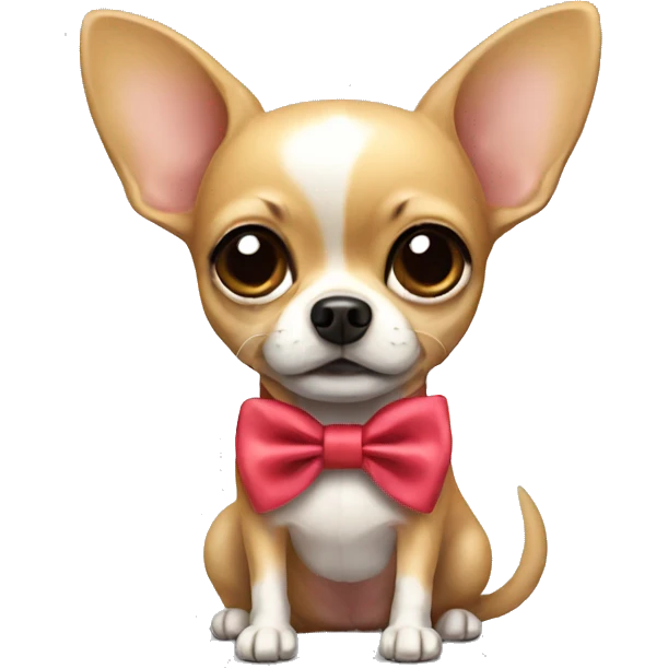 Chihuahua with a bow emoji