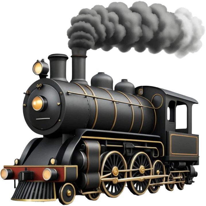 front view of an old-fashion steam train coming down the tracks emoji