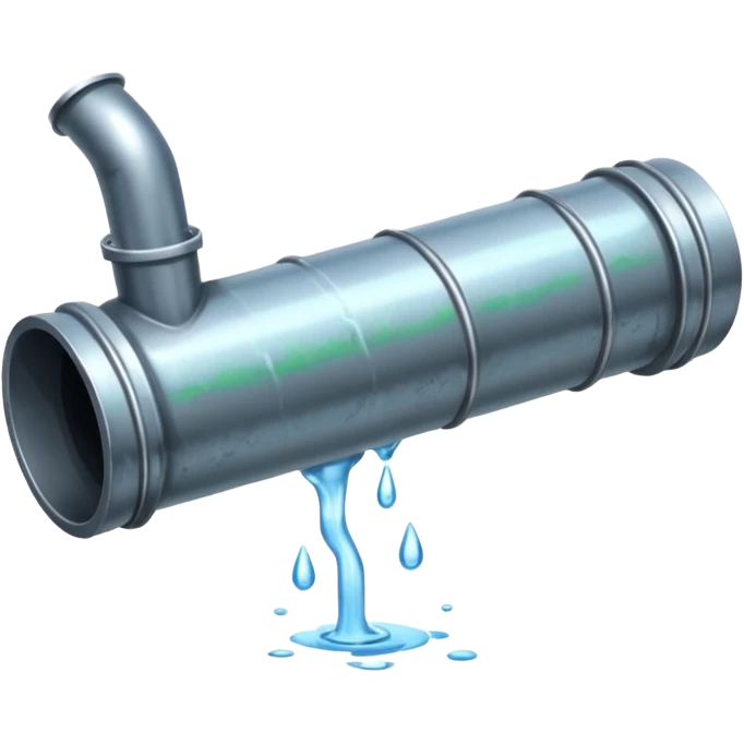 sewer steel shiny pipe with leaking water  emoji
