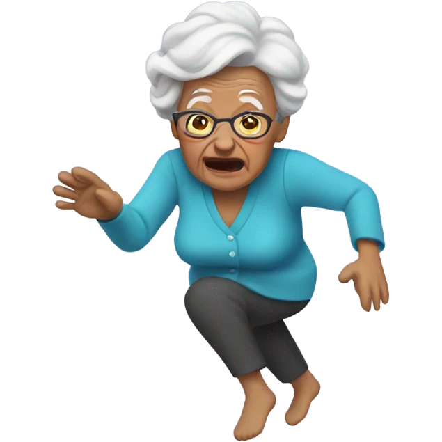 grandma falling emoji emoji