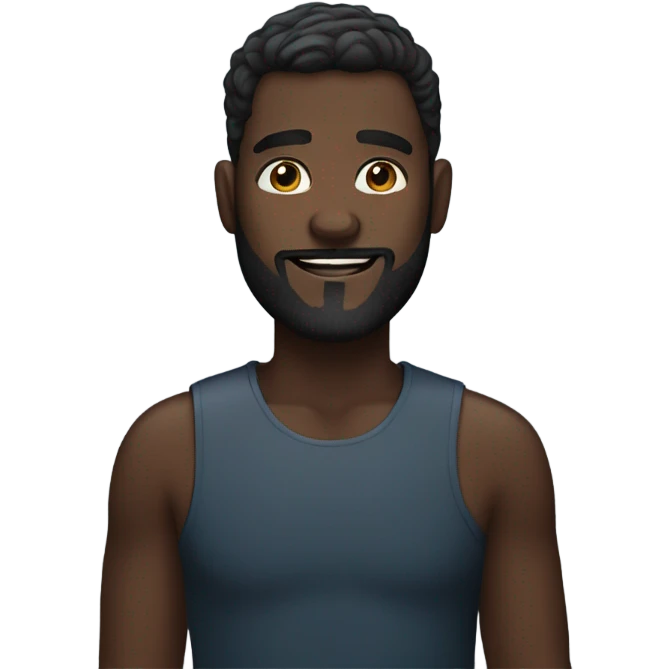 Handsome deep dark skin man with beard and fade emoji