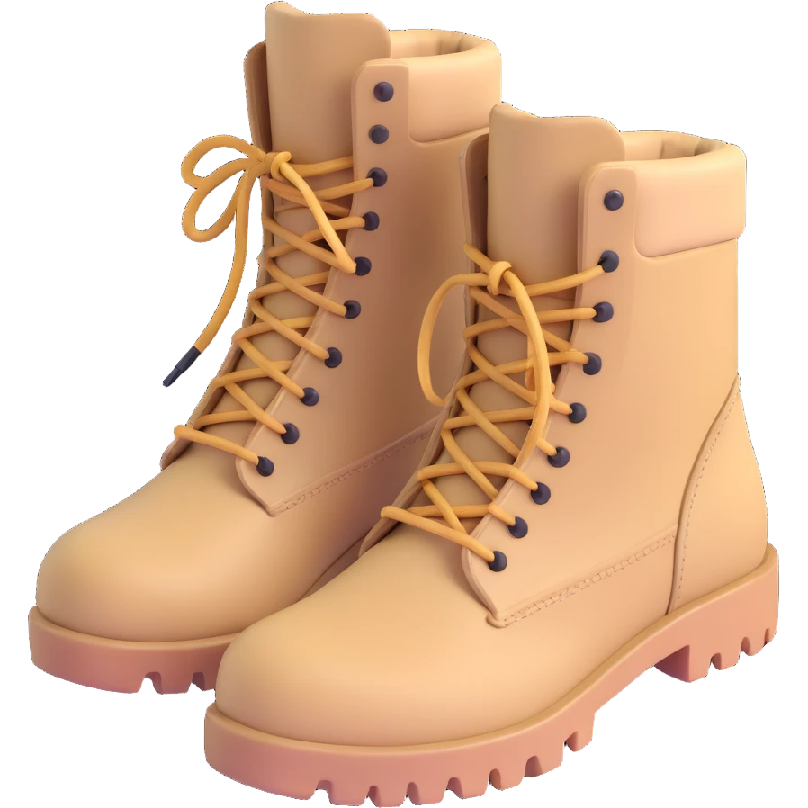 military beige hiking boots emoji