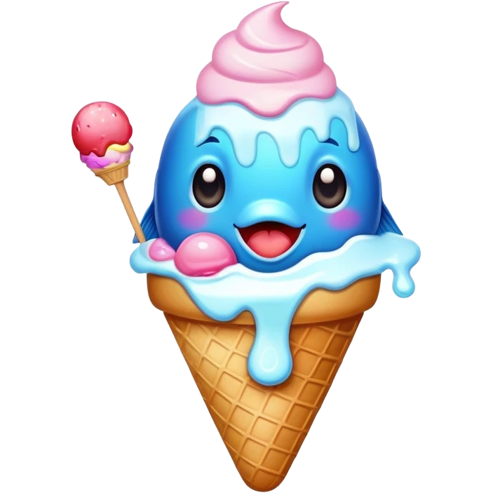 Fish with ice cream  emoji