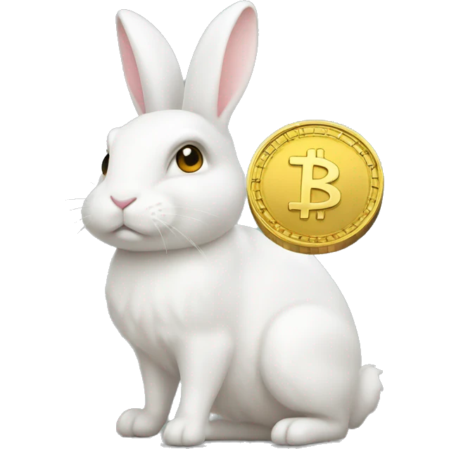 cryptocoin, gold coin, coin white rabbite emoji