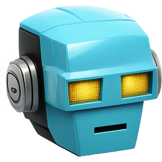 LED DaftPunk-style Lightblue robot talk box emoji