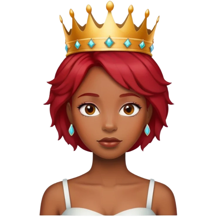 black girl with red hair and crown emoji