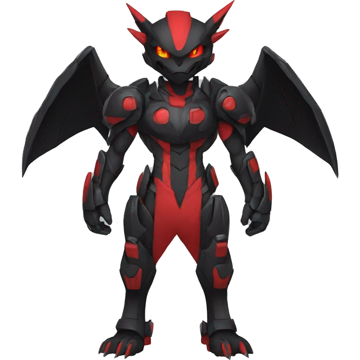  Cool Edgy Black Red Digimon-Fakemon full body emoji