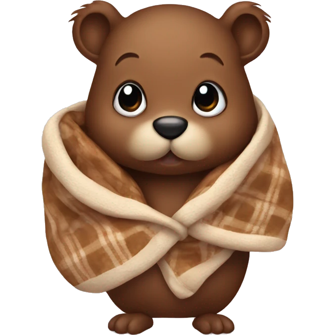 little beaver in a blanket with a pacifier emoji