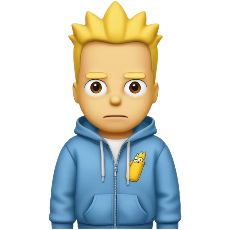Bart Simpson wearing a hoodie emoji