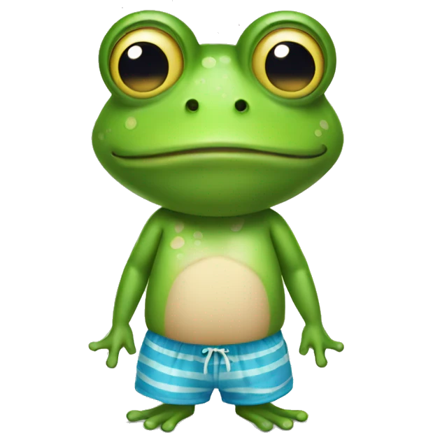 Frog wearing beach shorts emoji