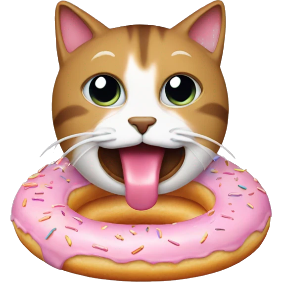 cat eating donut emoji