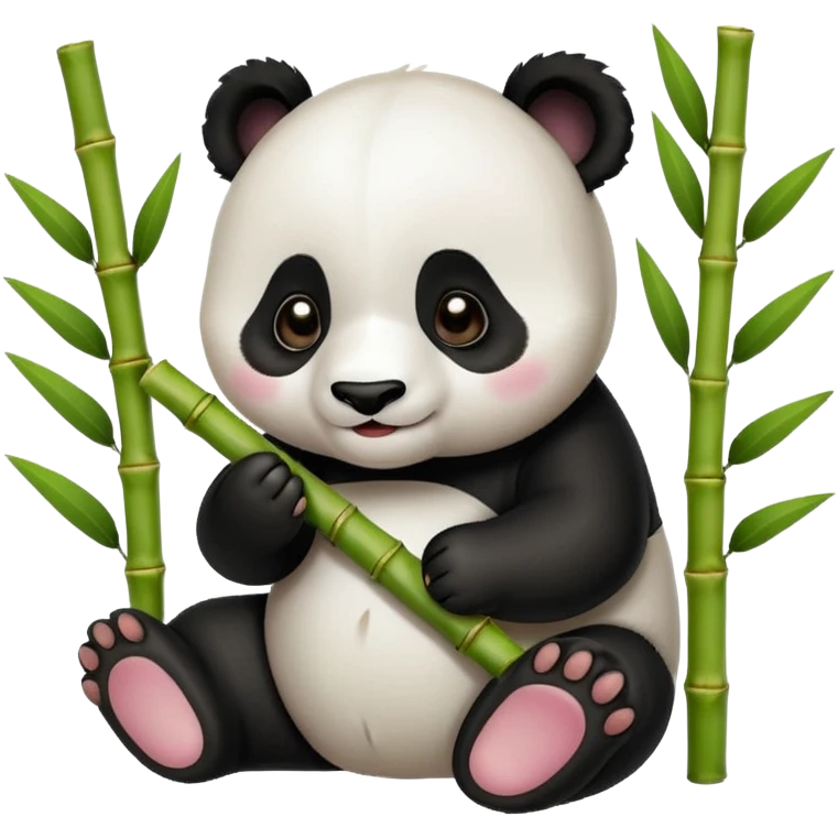 baby panda eating bamboo emoji