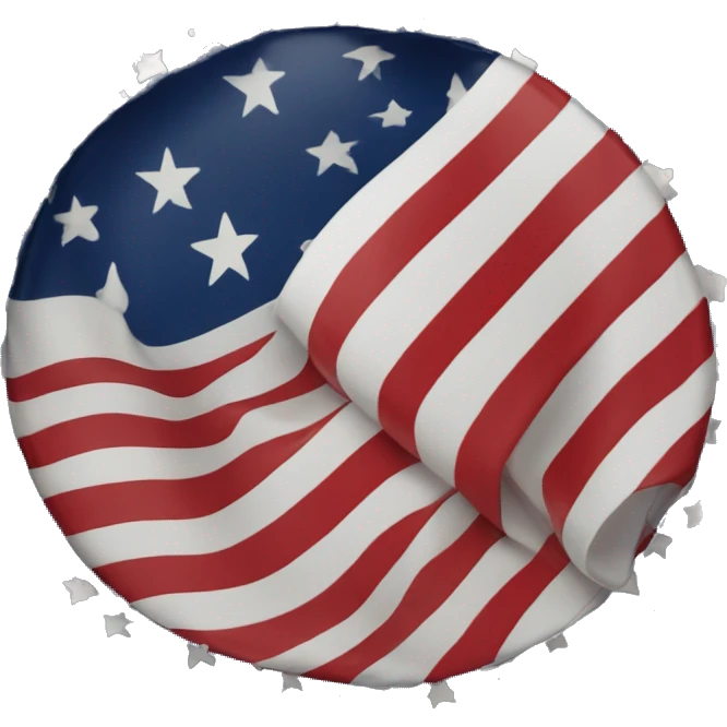 Betsy Ross Flag with the letters AM inside the circular star field emoji