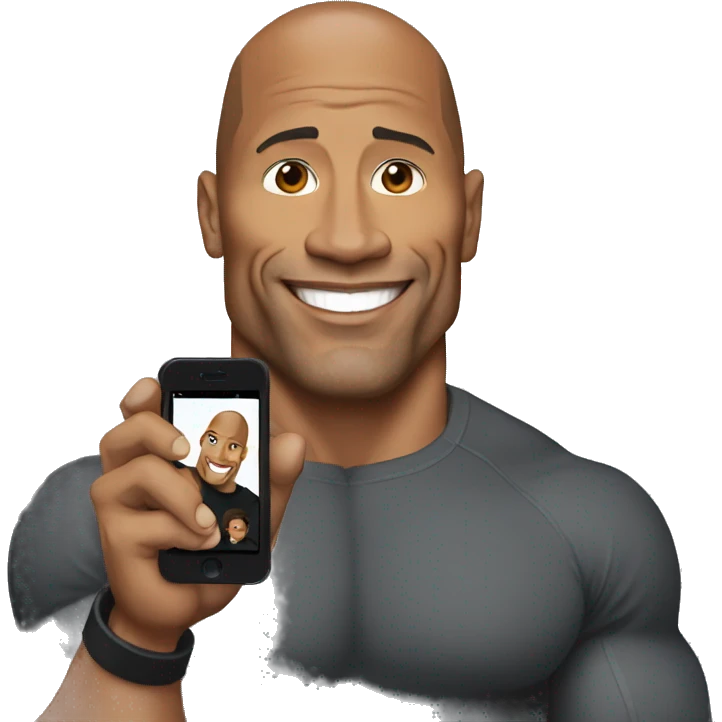 dwayne johnson holding an iphone emoji