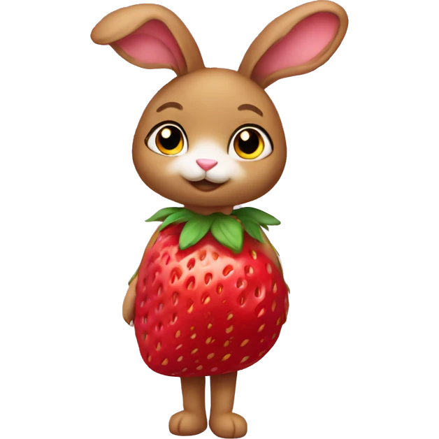 A bunny wearing strawberry blouse  emoji
