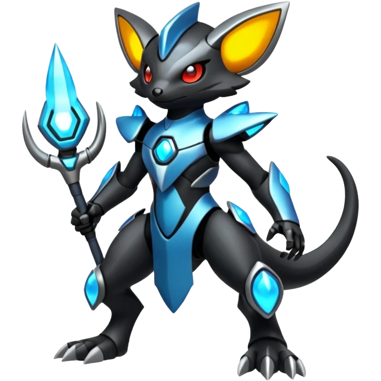 Futuristic Vernid-Primagen-Protogen-Fakémon-Pokémon-creature-fusion (full body) emoji