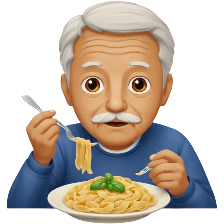Old man with pasta emoji