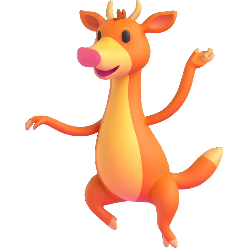a dancing animal, expressive and playful emoji