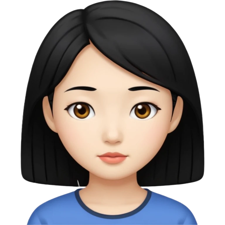 pretty Asian girl with black hair emoji