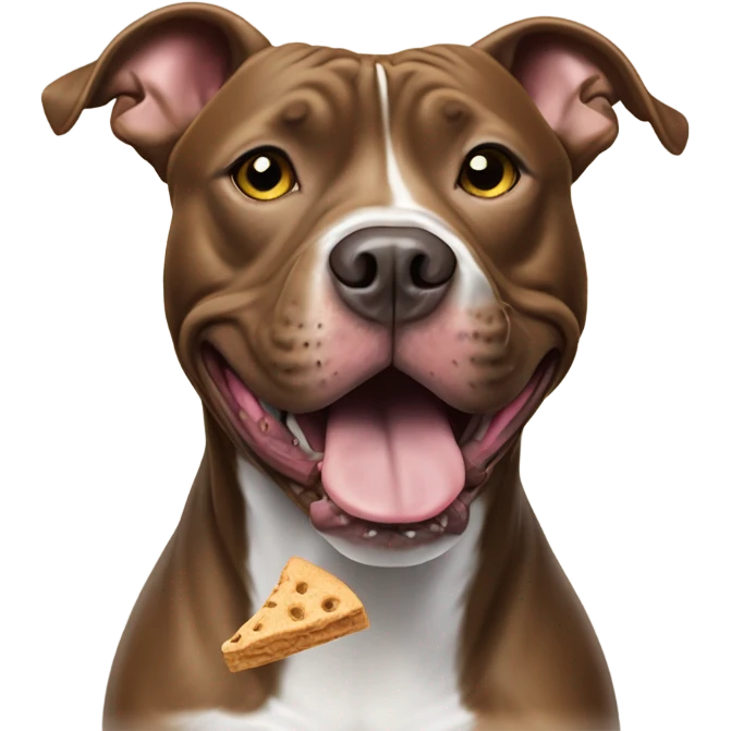 American pit bull terrier eating treats emoji