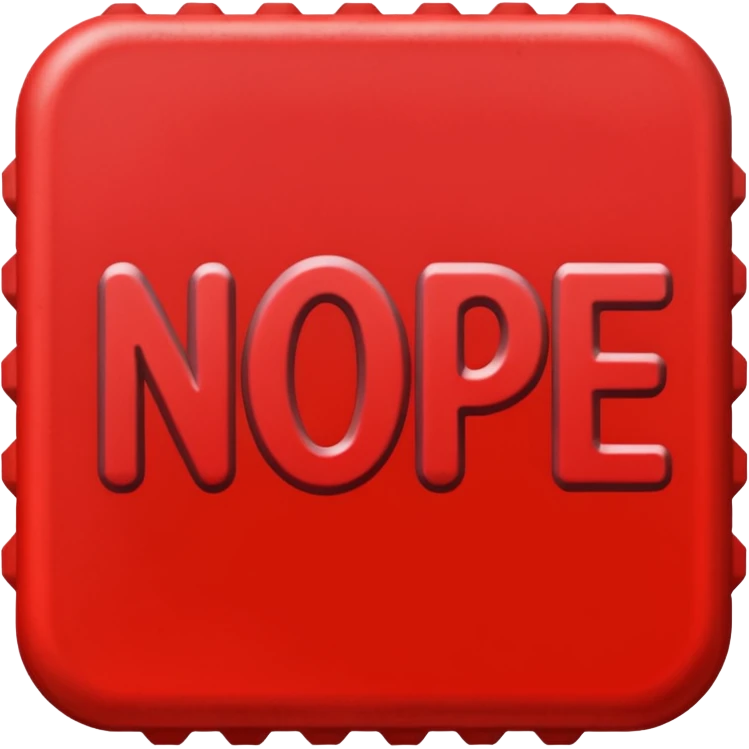 A red stamp that says “NOPE” emoji