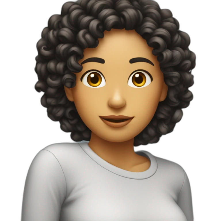 Mujer fotografa cabello rizado emoji