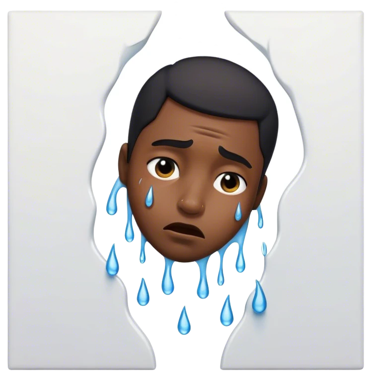 Black person Crying Sliding down the wall  emoji