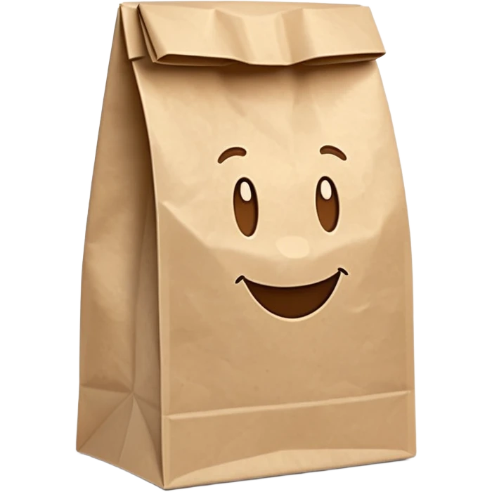 Brown Self-Standing Paper Lunch Bags  emoji