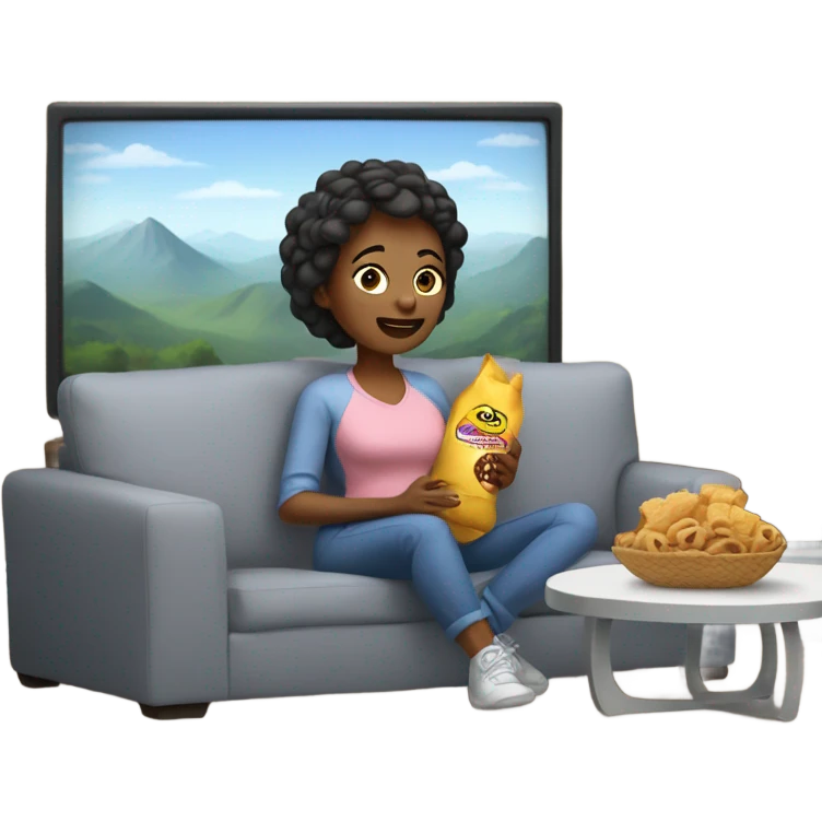 mom watching tv emoji