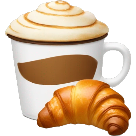 Coffe cup with croissant  emoji