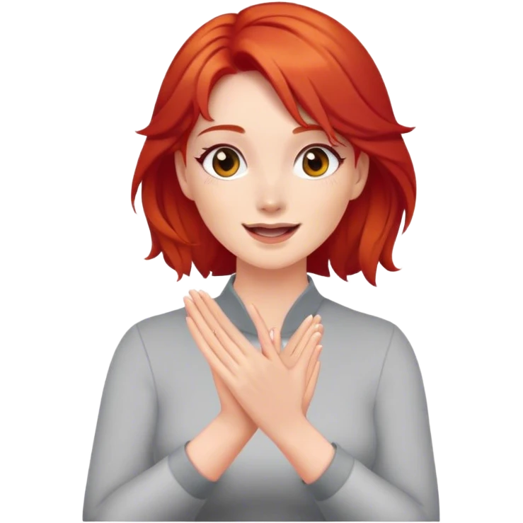 Red haired Woman clapping emoji