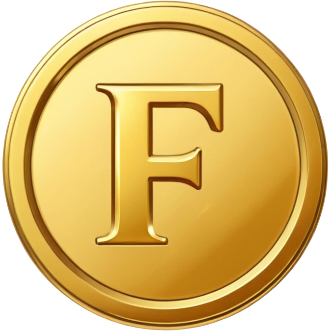 coin with F letter emoji