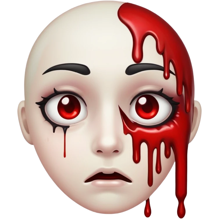 A face with black eyes blood  emoji
