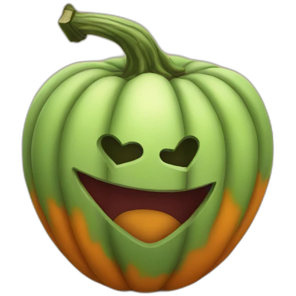 Pumkin in form of heart emoji