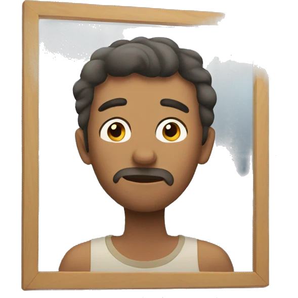man looking at mirror reflection emoji