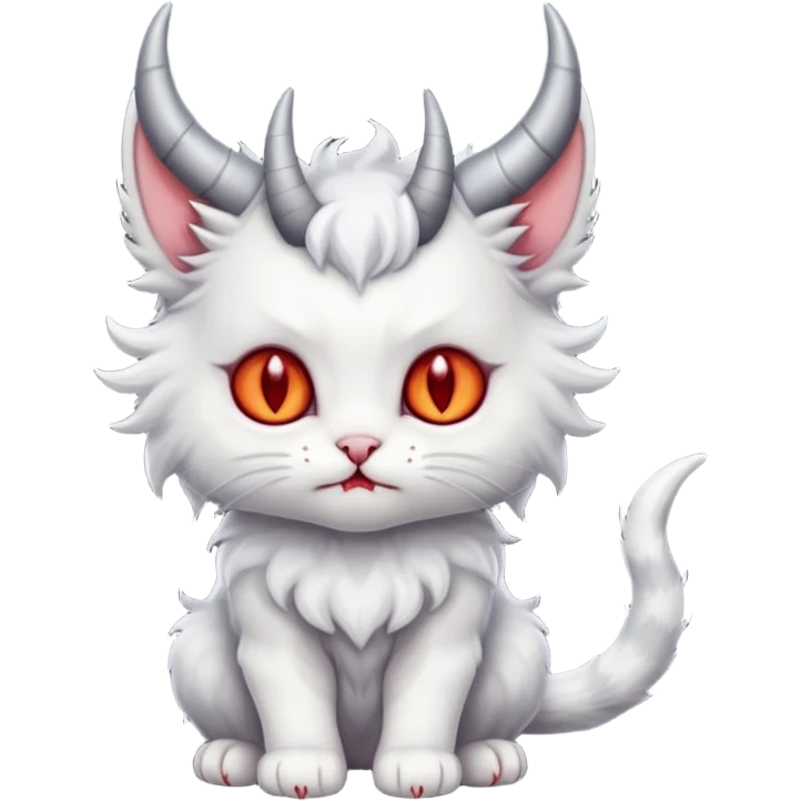 dark grey and white devil satan kitten emoji