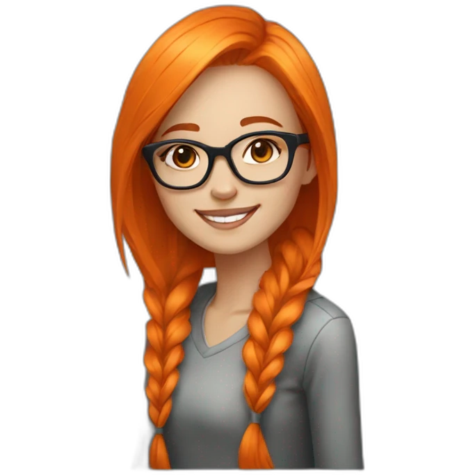 beautiful-fashion-white-girl with orange hair with glasses smiling emoji