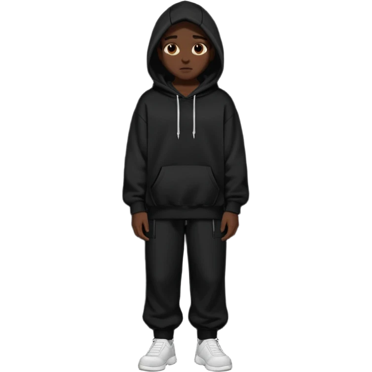 Oversized black hoodie and pants dark aesthetic  emoji