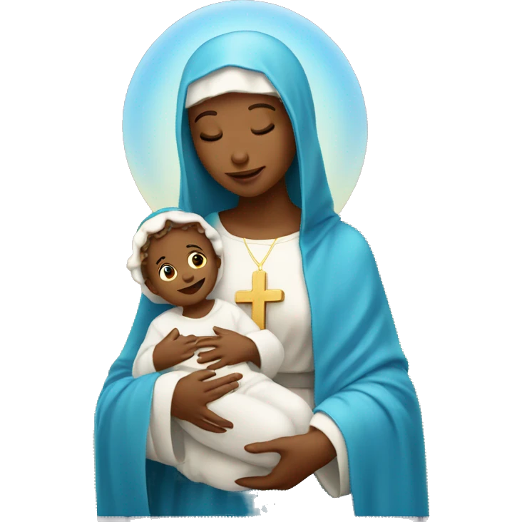 holy Mary with baby Jesus emoji