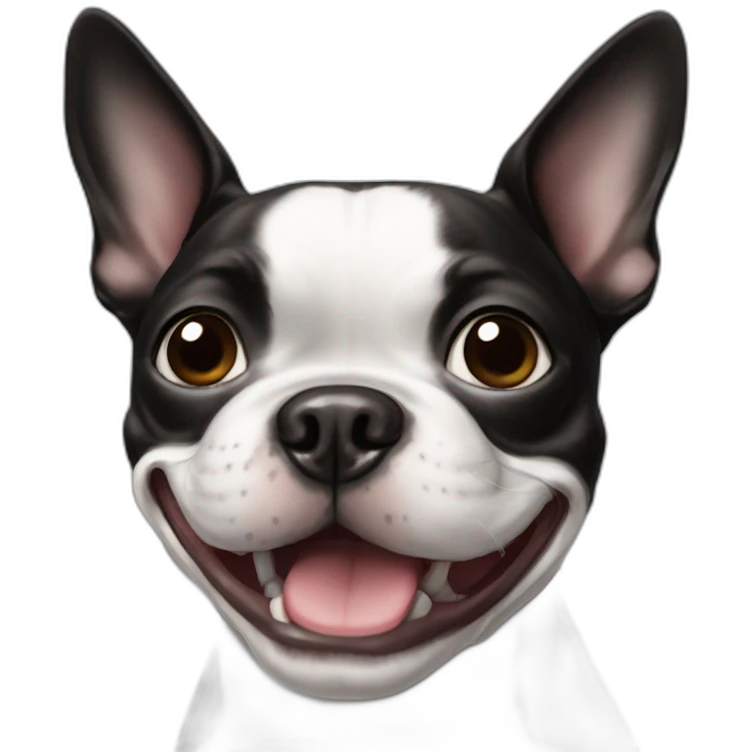 Boston terrier smilling emoji