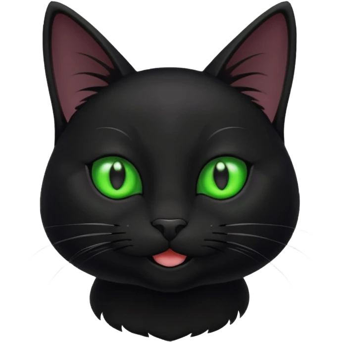 Cat happy black emoji