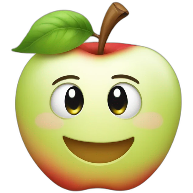 smirking apple emoji