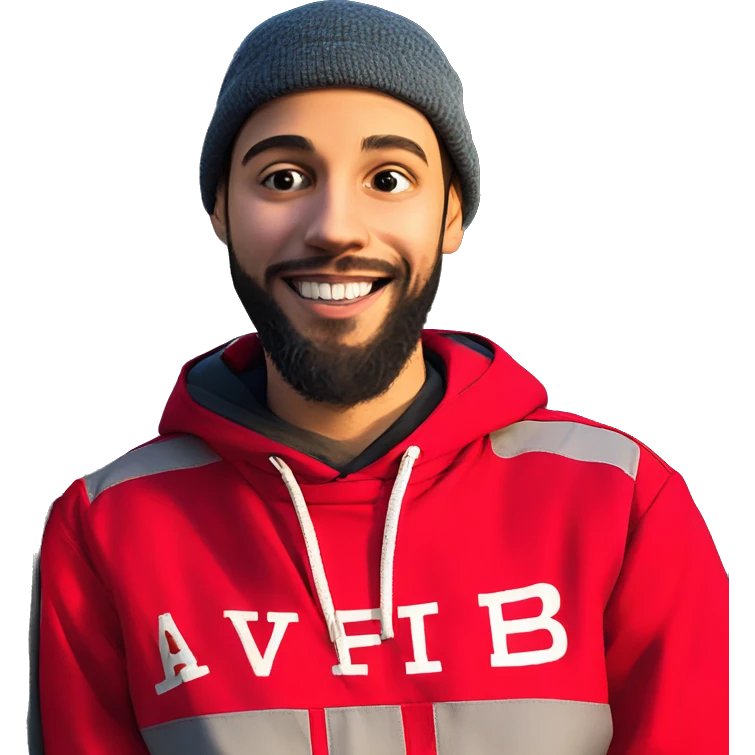 cool guy in red jacket emoji