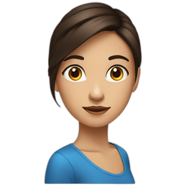 fille brune au yeux bleu emoji