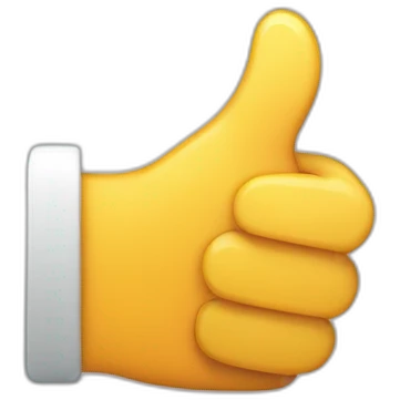 Create a simple, playful emoji with thumbs-up, vibrant colors, flat and cute style, minimal shadows. emoji