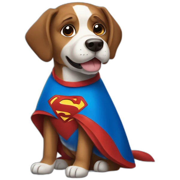 Dog with superman costume emoji
