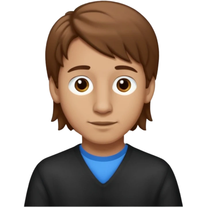 Make a emoji of a person with light skin with long nose hair that goes down like 2 inchis with long hair and with not that much hair and with his hair brown and who's a boy and who's nose hair goes down 2 inchis emoji